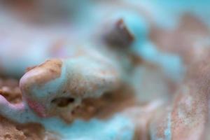 close-up em um sorvete de chiclete para uma foto macro
