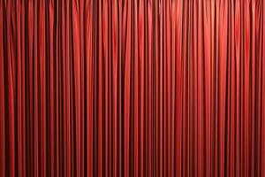 ai gerado uma ampla listrado teatro fundo dentro vermelho foto