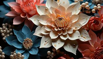 ai gerado simétrico floral padronizar vitrines elegância e beleza dentro natureza gerado de ai foto