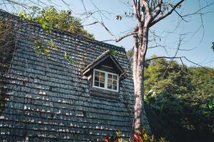 cabine de estrutura na manhã de verão foto