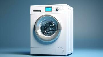 ai gerado plano máquina de lavar máquina com branco máquina foto