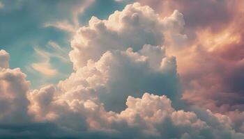 ai gerado uma lindo céu com nuvens e uma azul céu foto