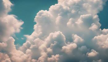 ai gerado nuvens dentro a céu com uma azul céu fundo foto