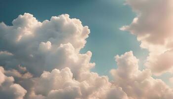 ai gerado nuvens dentro a céu com uma azul céu fundo foto