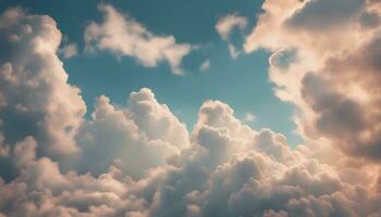 ai gerado nuvens dentro a céu com uma azul céu fundo foto