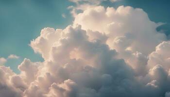 ai gerado nuvens dentro a céu com uma azul céu fundo foto