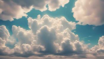 ai gerado nuvens dentro a céu com uma azul céu fundo foto