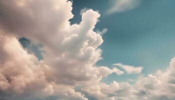 ai gerado nuvens dentro a céu com uma azul céu fundo foto