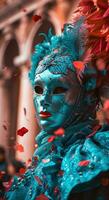 ai gerado carnaval, celebração confete e máscaras, foto