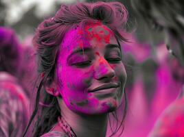 ai gerado holi colorida festival foto