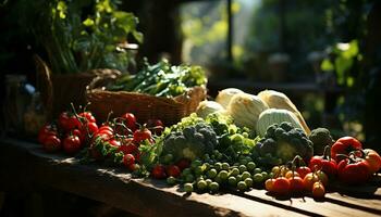 ai gerado frescor do orgânico vegetais, natureza saudável comendo, maduro tomate salada gerado de ai foto