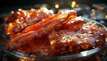 ai gerado grelhado carne de porco, cozinhou para perfeição, uma verão indulgência gerado de ai foto