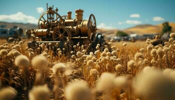 ai gerado agricultura, indústria, e natureza harmonizar dentro a rural cena gerado de ai foto