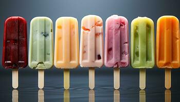 ai gerado caseiro gelo creme, uma doce, colorida verão indulgência gerado de ai foto