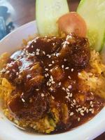 arroz frito com foto de bola de frango