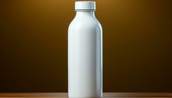 ai gerado fresco leite dentro vidro garrafa, símbolo do saudável orgânico beber gerado de ai foto