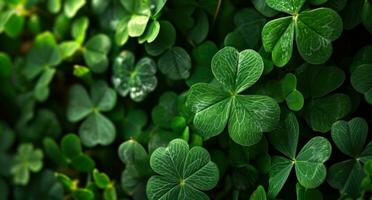 ai gerado feliz st patrick's dia fundo verde folhas foto