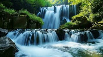 ai gerado beleza cascata papeis de parede foto