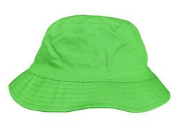 chapéu de balde verde isolado no fundo branco foto