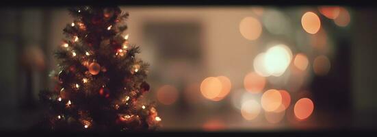 ai gerado abstrato bokeh borrado cor luz Natal, Novo ano e de outros feriado fundo foto