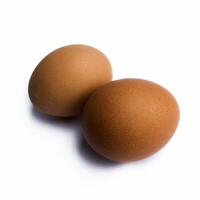 dois frango ovo isolado em branco fundo. foto