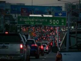 Bangkok, tailândia, 2023 - pressa hora tráfego, tráfego geléia. foto