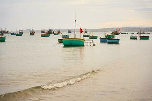 pescadores barcos dentro Porto, Vietnã. foto