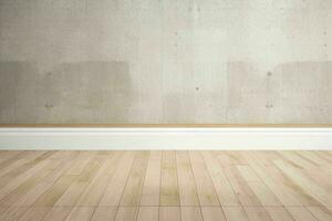 ai gerado minimalista esvaziar quarto com paredes e madeira chão. pró foto