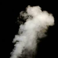 vapor fumaça sobre Preto fundo. névoa ou vapor textura. quente foto