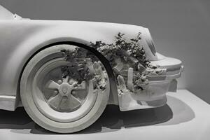 los anjos, nos - 16 abril 2023 - erodido carros em a expo de Daniel Arsham foto