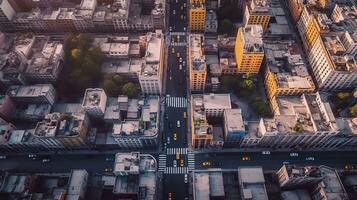 ai gerado cidade aéreo Visão zangão tiro foto