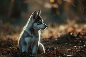 ai gerado uma fofa siberian rouco cachorro foto