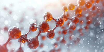 ai gerado generativo ai, abstrato molecular forma, solteiro amino ácido molécula. química remédio Educação foto