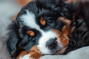 ai gerado Bernese montanha fofa cachorro, cachorro dia foto