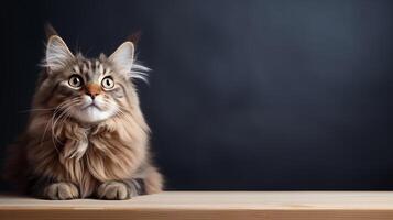 ai gerado majestoso maine coon gato com impressionante olhos, perfeito para animal amantes e animal temas foto