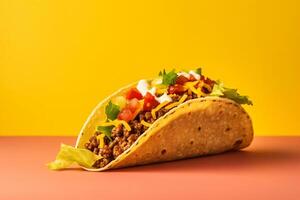 ai gerado tradicional mexicano tacos com carne e legumes generativo ai foto