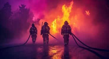 ai gerado bombeiros este estão somente uma clique longe foto