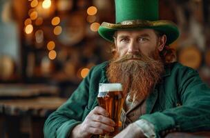 ai gerado st patricks dia Cerveja foto