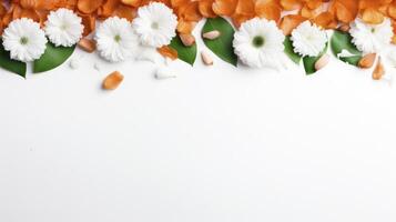 ai gerado flores com branco fundo espaço foto