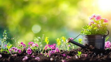 ai gerado Magia belo jardinagem fundo com cópia de espaço foto