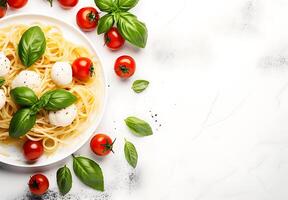 ai gerado massa aglio olio e peperoncino italiano espaguete com alho Pimenta Pimenta e Oliva óleo em uma Preto foto