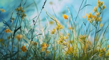 ai gerado Primavera fundos com flores e grama, lindo Relva foto