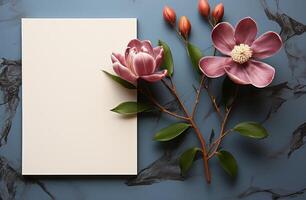 ai gerado uma Rosa tulipa sentado a envelope e uma observação, foto