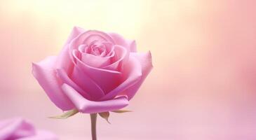 ai gerado vídeo grampo do uma Rosa rosa em uma luz Rosa fundo foto