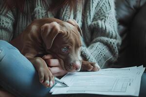 ai gerado amor desencadeado cenas do alegria às animal adoção dia foto