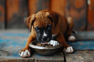 ai gerado gourmet canino salgado momentos dentro uma cachorro jantar experiência foto