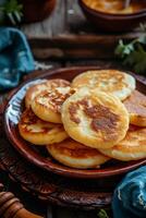 ai gerado milho panqueca deleite tradicional colombiano arepas de choclo foto