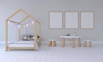 quarto infantil, casinha, mobília infantil com brinquedo e maquete foto