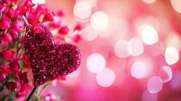 ai gerado espumante amor floral coração e bokeh foto