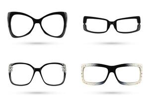 moda óculos interespaço estilo emoldurado em plástico coleções isolado em branco fundo. foto